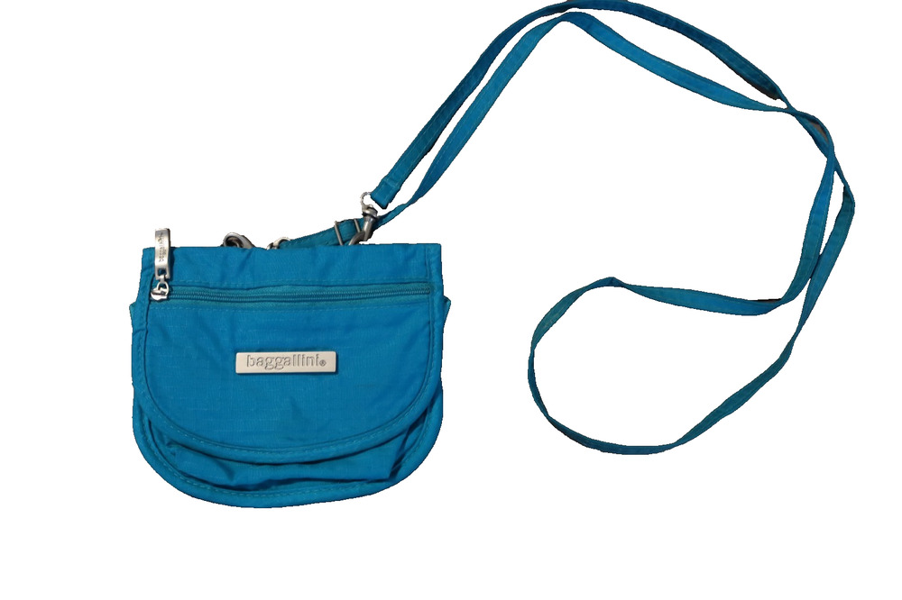 Baggallini Small Crossbody Bag Teal ID Pocket Pen Holder (31)